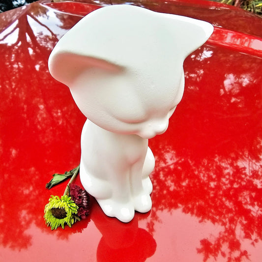 Kitty Cat Smooth Elegant 7" Ceramic Bisque Ready To Paint Pottery