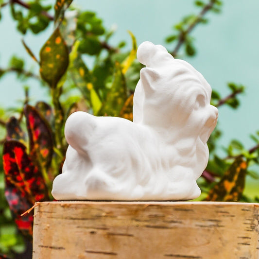 Cute Yorke Dog 3.6" Ceramic Bisque Ready To Paint Pottery