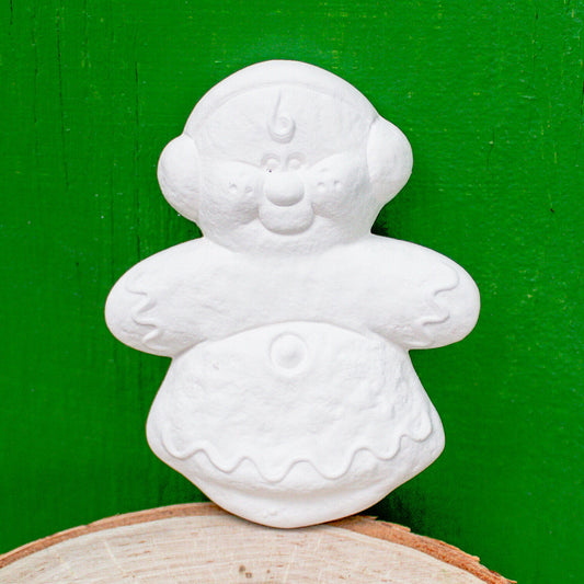 (3x) Gingerbread Figurine Set 3" Ceramic Bisque Ready To Paint Pottery