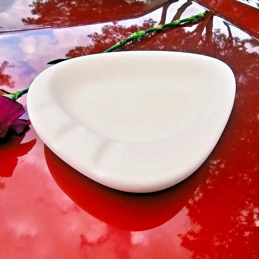 Large Triangle Ashtray Heavy 8.5" Ceramic Bisque Ready To Paint Pottery