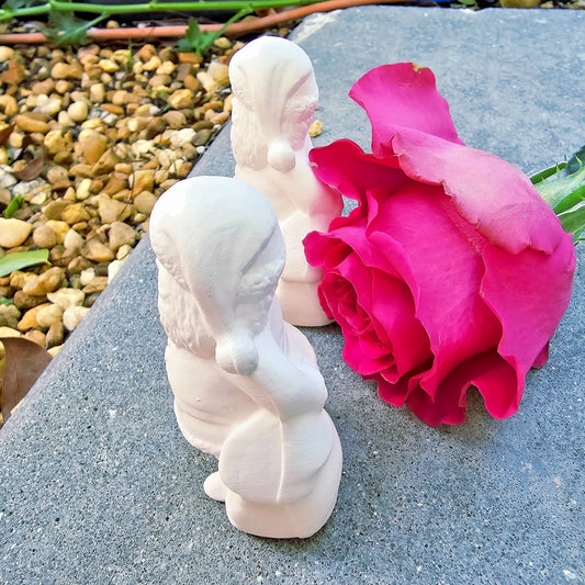 Christmas Tiny Santa Pair 3" Ceramic Bisque Ready To Paint Pottery