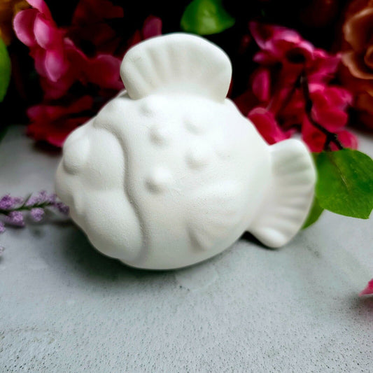 Cute Puffer Fish 3.75" Ceramic Bisque Ready To Paint Pottery