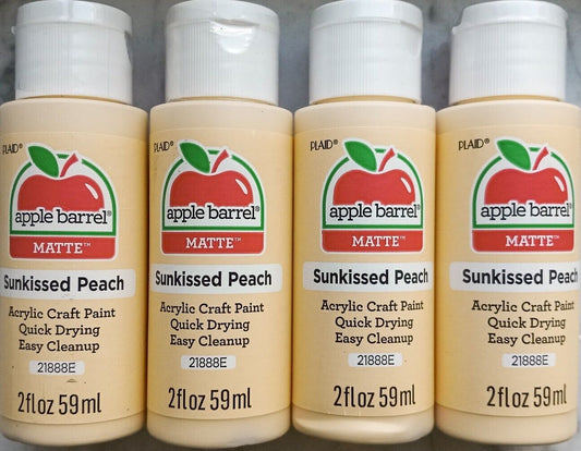 Sunkissed Peach (4x) 2oz Bottles (8oz) Skin Tone Matte Acrylic Paint