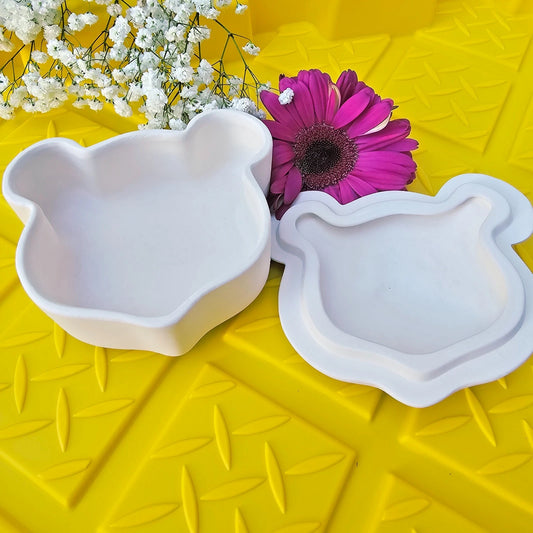 Bear Jewelry Box 5" Ceramic Bisque Ready To Paint Pottery