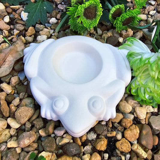 Frog Tealight Holder 4.75" Ceramic Bisque Ready To Paint Pottery