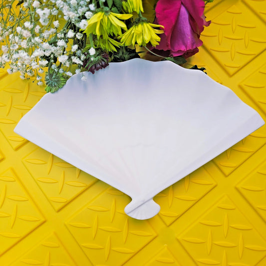 Handheld Fan Dish Tray 10" Ceramic Bisque Ready To Paint Pottery