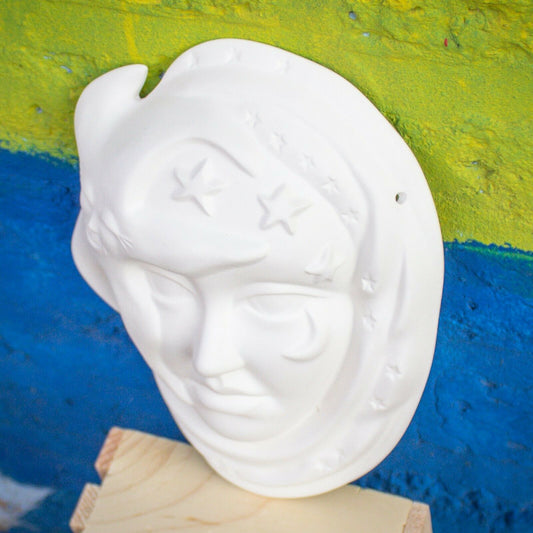Star Face Mask 8x6 Ceramic Bisque Ready To Paint Pottery
