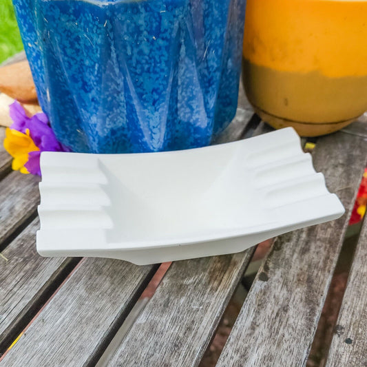 Deco Ashtray 5.5" Ceramic Bisque Ready To Paint Pottery