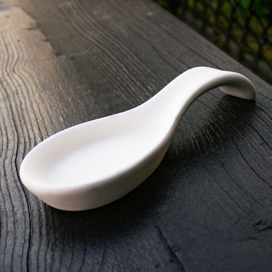 Smooth Spoon Rest 7.5" Ceramic Bisque Ready To Paint Pottery