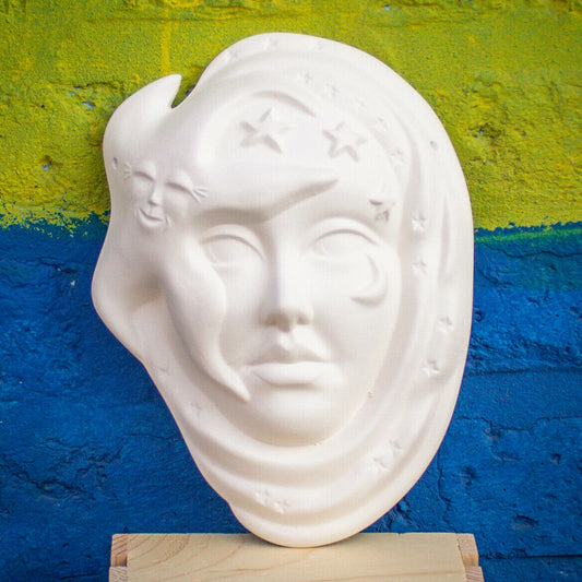 Star Face Mask 8x6 Ceramic Bisque Ready To Paint Pottery
