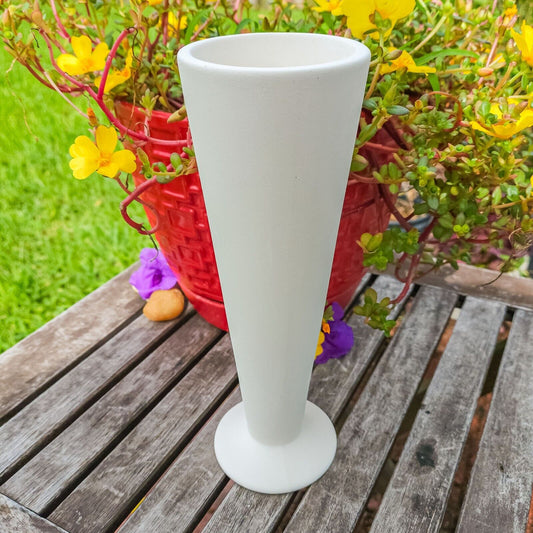 Long Tall Vase 9" Ceramic Bisque Ready To Paint Pottery