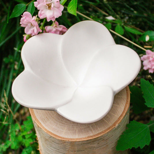 Smooth Flower Bowl 5x5 Ceramic Bisque Ready To Paint Pottery