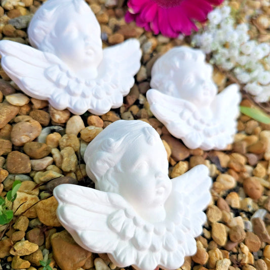 Three Angel Cherub Addons 3.4" ea Ceramic Bisque Ready To Paint Pottery