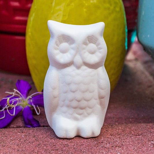 Cute Detailed Owl Bird 2.6" Ceramic Bisque Ready To Paint Pottery