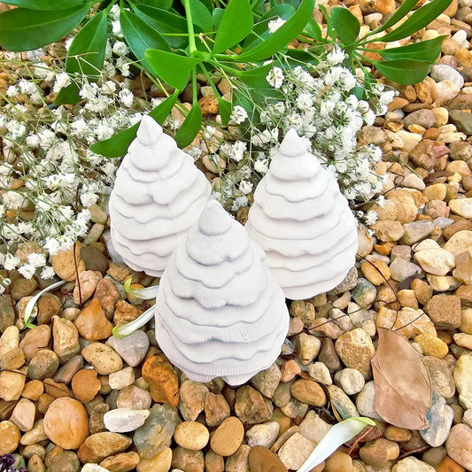 Three Small Christmas Pine Trees 2.5" each Ceramic Bisque Ready To Paint Pottery