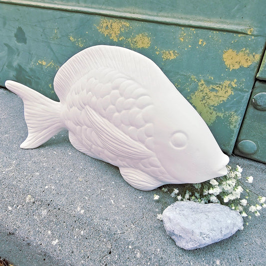 Large Cichlid 9" Ceramic Bisque Ready To Paint Pottery