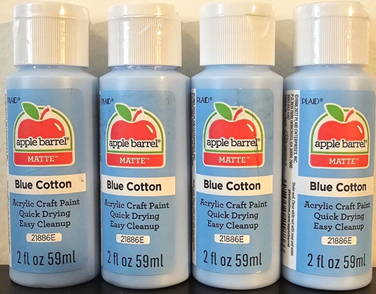 Blue Cotton (4x) 2oz Bottles - (8oz) Apple Barrel Matte Acrylic Paint Art