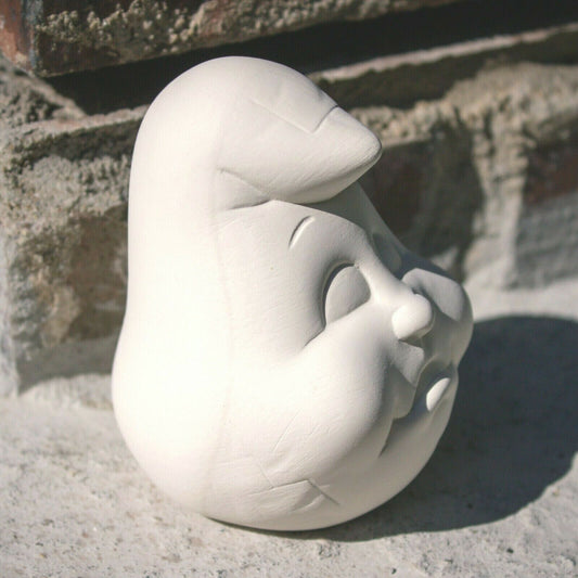 Cute Halloween Ghost Head 3.5" Ceramic Bisque Ready To Paint Pottery