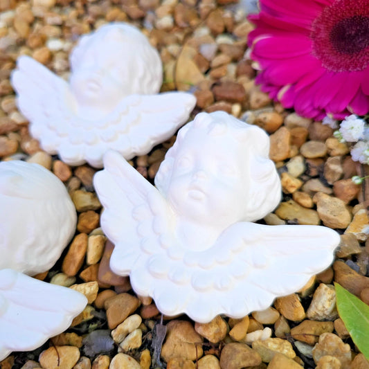 Three Angel Cherub Addons 3.4" ea Ceramic Bisque Ready To Paint Pottery