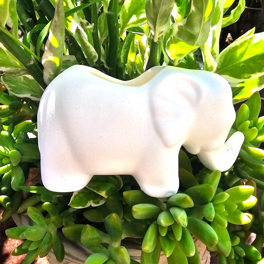 Elephant Planter Small 4.5" Ceramic Bisque Ready To Paint Pottery