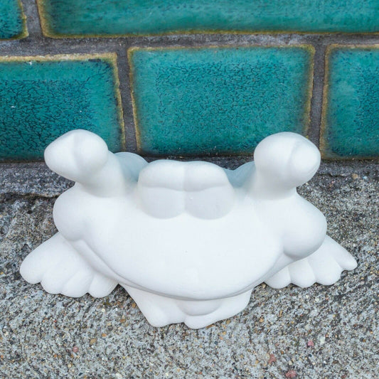 Cute Frog Critter 4x2" Ceramic Bisque Ready To Paint Pottery