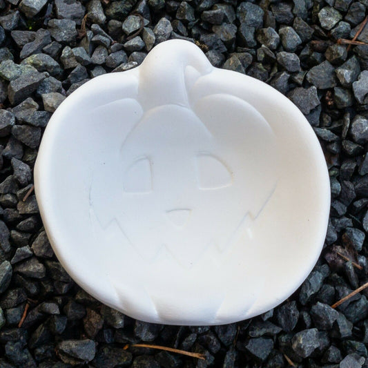 Halloween Pumpkin Candy Bowl 4" Ceramic Bisque Ready To Paint Pottery