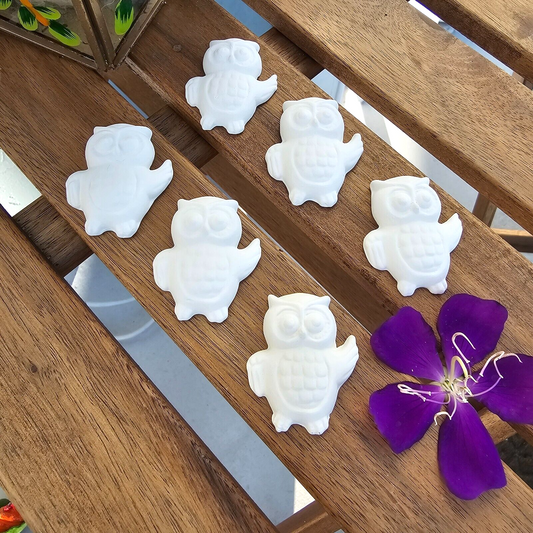 Set of Six Owl Addon Pieces 1.75" Ceramic Bisque Ready To Paint Pottery