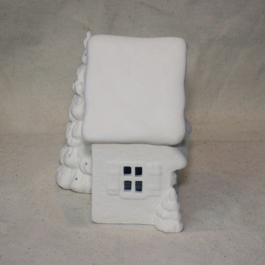 Christmas Candy Shop House 5x5 Ceramic Bisque Ready To Paint Pottery