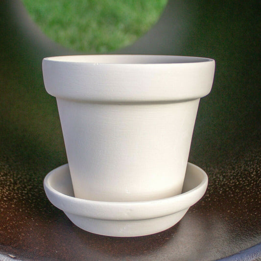 Smooth Planter Plant Pot 4.5" Ceramic Bisque Ready To Paint Pottery