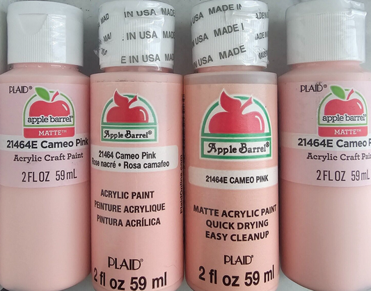 Cameo Pink (4x) 2oz Bottles - (8oz) Apple Barrel Matte Acrylic Paint