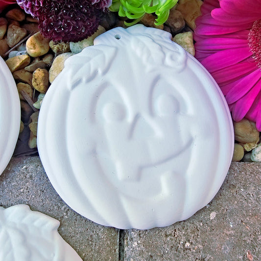 Pumpkin Christmas Tree Ornaments Halloween Ceramic Bisque Ready To Paint Pottery