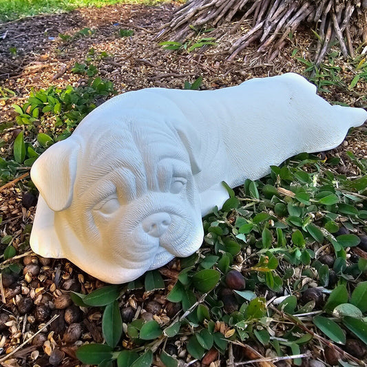 Large Lying Dog Pug 14" Ceramic Bisque Ready To Paint Pottery