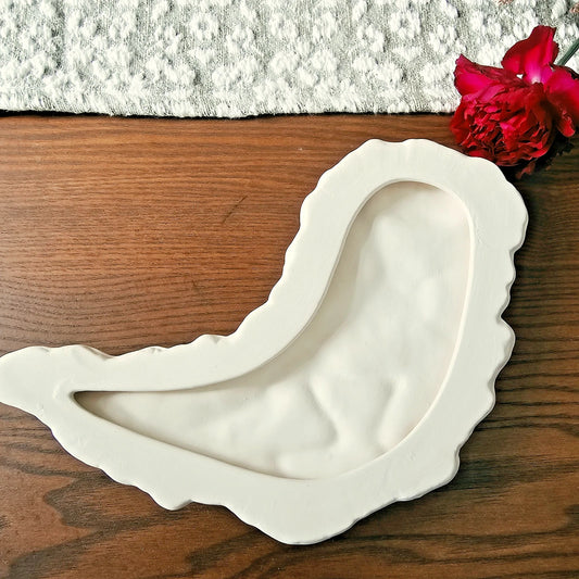 Velociraptor Fossil Garden Stone 11" Ceramic Bisque Ready To Paint Pottery