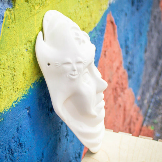 Star Face Mask 8x6 Ceramic Bisque Ready To Paint Pottery