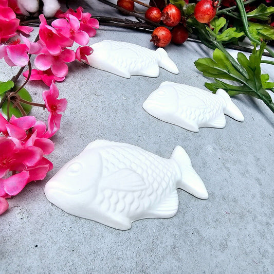 Fish Set of 3 - 4.5" Ceramic Bisque Ready To Paint Pottery