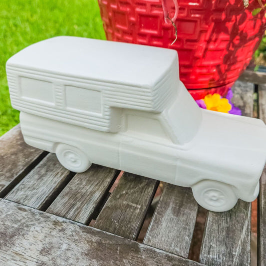 RV Station Wagon 8.5" Ceramic Bisque Ready To Paint Pottery