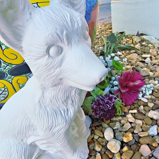 Large Big Eared Fox 11" Ceramic Bisque Ready To Paint Pottery