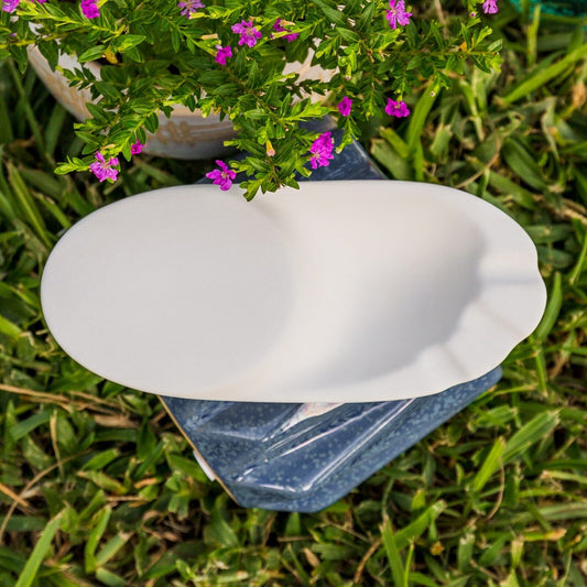 Smooth Oval Ashtray Brush 6.2" Ceramic Bisque Ready To Paint Pottery