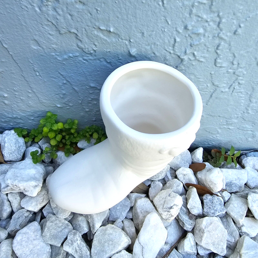 Medium Christmas Santa Boot 5.5"  Ceramic Bisque Ready To Paint Pottery