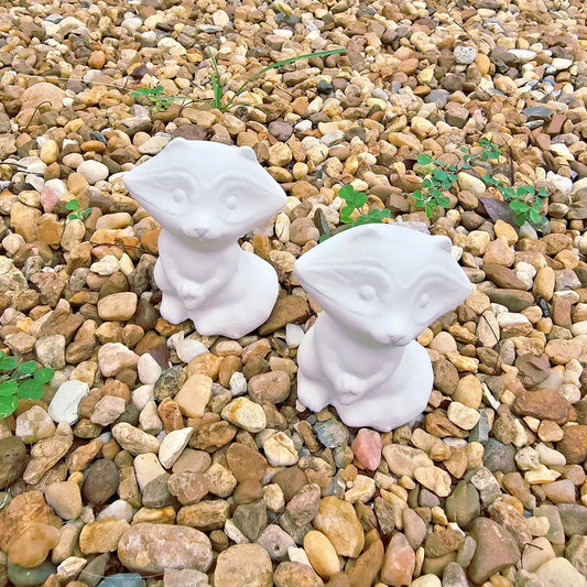 Raccoon Duo 2.75" Ceramic Bisque Ready To Paint Pottery