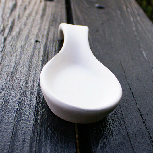 Smooth Spoon Rest 7.5" Ceramic Bisque Ready To Paint Pottery