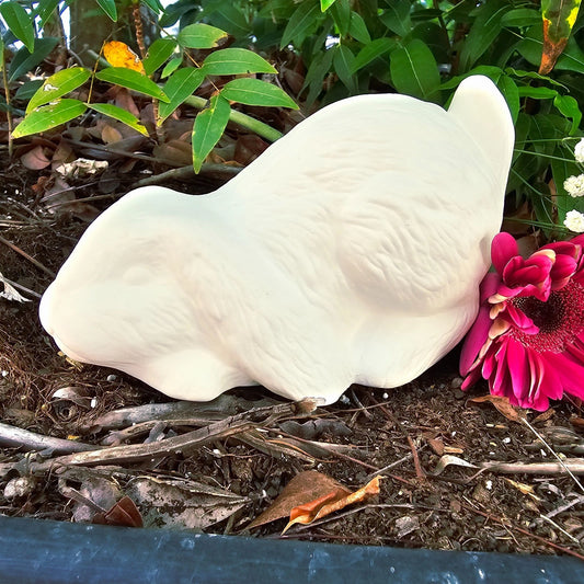 Pouncing Easter Bunny Rabbit 6.25" Ceramic Bisque Ready To Paint Pottery