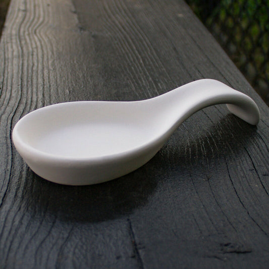 Smooth Spoon Rest 7.5" Ceramic Bisque Ready To Paint Pottery