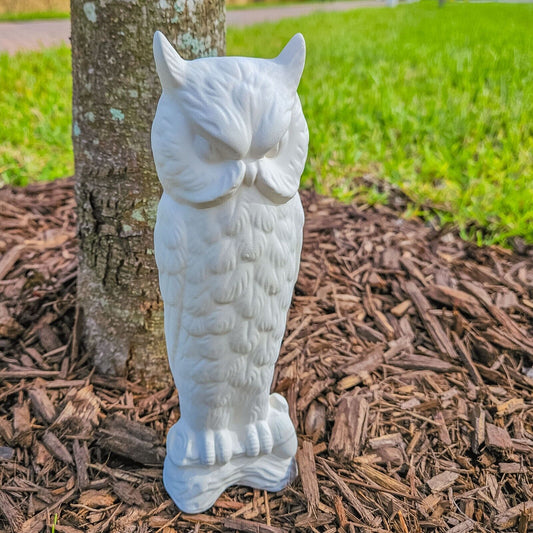 Large Gazing Owl 9" Ceramic Bisque Ready To Paint Pottery