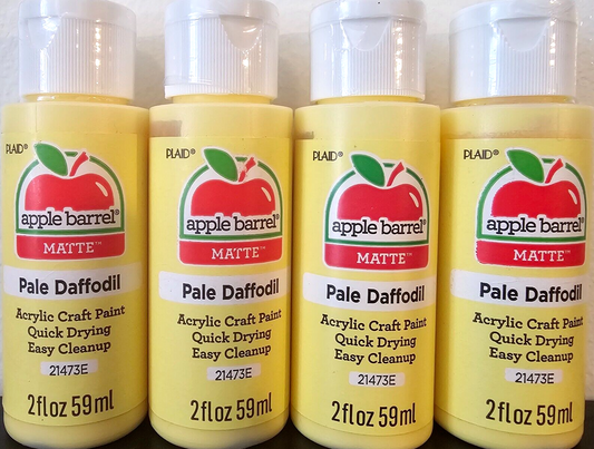 Pale Daffodil Yellow (4x) 2oz Bottles - (8oz) Apple Barrel Matte Acrylic Paint