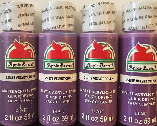 Velvet Crush Purple (4x) 2oz Bottles - (8oz) Apple Barrel Matte Acrylic Paint