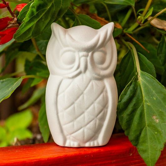 Small Two-Sided Owl 3" Ceramic Bisque Ready To Paint Pottery