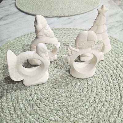 Napkin Holder Christmas Set Ceramic Bisque Ready To Paint Pottery