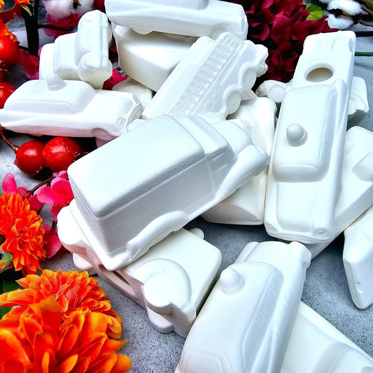 Car Wreck Set of Ten Random 4" Ceramic Bisque Ready To Paint Pottery