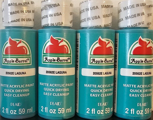 Laguna Blue (4x) 2oz Bottles - (8oz) Apple Barrel Matte Acrylic Paint